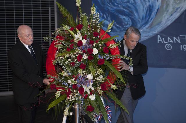NASA image: Wreath for Bill Pogue Memorial