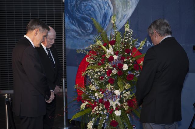 NASA image: Wreath for Bill Pogue Memorial