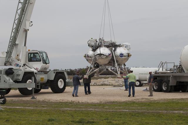 NASA image: Morpheus Alhat Tether Test Preparations