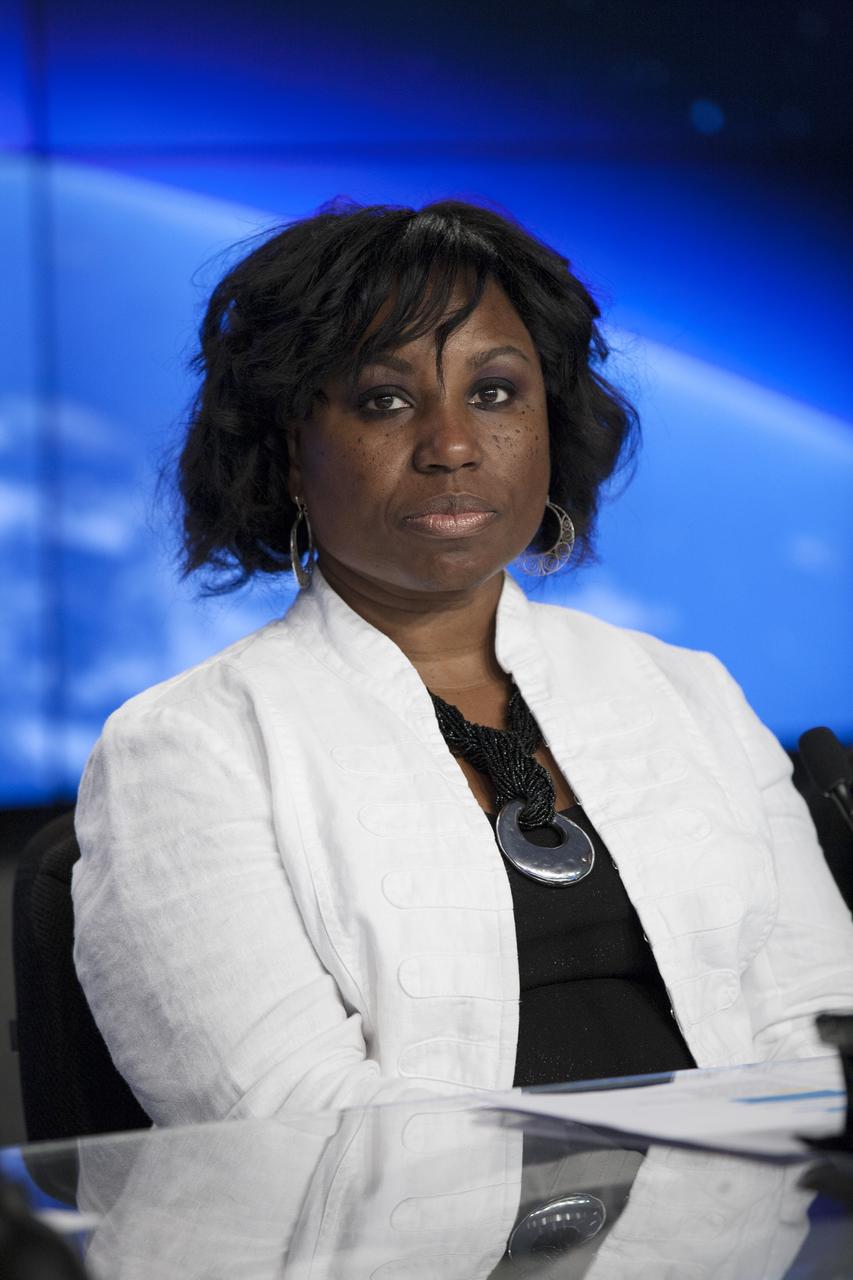 CAPE CANAVERAL, Fla. – During a news conference at NASA's Kennedy Space Center in Florida, agency and contractor officials discussed science and technology experiment payloads being transported to the International Space Station by the SpaceX-3 Commercial Resupply Services mission. Participating in the briefing is Camille Alleyne, assistant program scientist in the NASA ISS Program Science Office.      Scheduled for launch on April 14, 2014 atop a Falcon 9 rocket, the Dragon spacecraft will be marking its fourth trip to the space station. The SpaceX-3 mission carrying almost 2.5 tons of supplies, technology and science experiments is the third of 12 flights contracted by NASA to resupply the orbiting laboratory. For more information, visit http://www.nasa.gov/mission_pages/station/structure/launch/index.html Photo credit: NASA/ Kim Shiflett