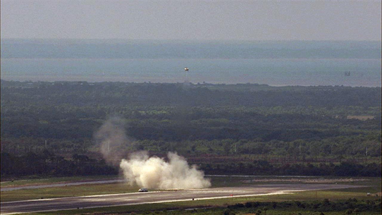 CAPE CANAVERAL, Fla. – NASA's Project Morpheus prototype lander soars high after lifting off on a free-flight test from a new launch pad at the north end of the Shuttle Landing Facility at NASA's Kennedy Space Center in Florida. The 98-second test began at 3:20 p.m. EDT with the Morpheus lander launching from the ground over a flame trench and ascending more than 800 feet at a peak speed of 36 mph. The vehicle, with its recently installed autonomous landing and hazard avoidance technology ALHAT sensors, surveyed the hazard field to determine safe landing sites. Morpheus then flew forward and downward covering approximately 1300 feet while performing a 78-foot divert to simulate a hazard avoidance maneuver. The lander then descended and landed on a dedicated pad inside the autonomous landing and hazard avoidance technology hazard field. Project Morpheus tests NASA’s ALHAT and an engine that runs on liquid oxygen and methane, which are green propellants. These new capabilities could be used in future efforts to deliver cargo to planetary surfaces.     The landing facility provides the lander with the kind of field necessary for realistic testing, complete with rocks, craters and hazards to avoid. Morpheus’ ALHAT payload allows it to navigate to clear landing sites amidst rocks, craters and other hazards during its descent. Project Morpheus is being managed under the Advanced Exploration Systems, or AES, Division in NASA’s Human Exploration and Operations Mission Directorate. The efforts in AES pioneer new approaches for rapidly developing prototype systems, demonstrating key capabilities and validating operational concepts for future human missions beyond Earth orbit. For more information on Project Morpheus, visit http://morpheuslander.jsc.nasa.gov/.  Photo credit: NASA/Chris Chamberland