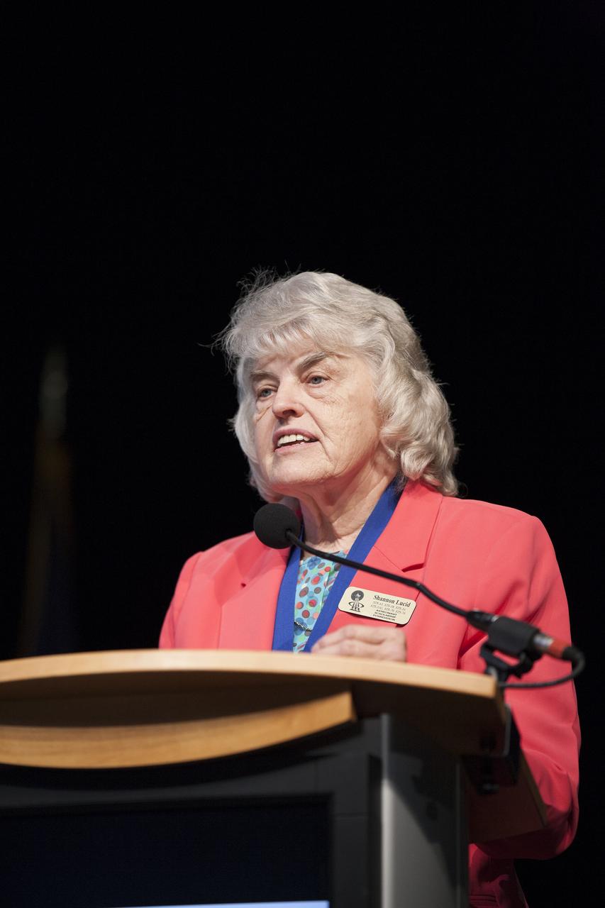 CAPE CANAVERAL, Fla. – Former NASA shuttle astronaut and space explorer Shannon Lucid was inducted into the U.S. Astronaut Hall of Fame class of 2014 during a ceremony inside the Space Shuttle Atlantis attraction at NASA’s Kennedy Space Center Visitor Complex in Florida. Lucid is the only American woman to serve aboard the Russian Space Station Mir and was the first woman to join a U.S. class of astronauts. She held the record until 2007 for the most flight hours in orbit by a female astronaut, 223 days.    The 2014 inductees were selected by a committee of Hall of Fame astronauts, former NASA officials, flight directors, historians and journalists. The process is administered by the Astronaut Scholarship Foundation. To be eligible, an astronaut must have made his or her first flight at least 17 years before the induction. Candidates must be a U.S. citizen and a NASA-trained commander, pilot or mission specialist who has orbited the earth at least once. Including Lucid and Ross, 87 astronauts have been inducted into the AHOF.  Photo credit: NASA/Kim Shiflett