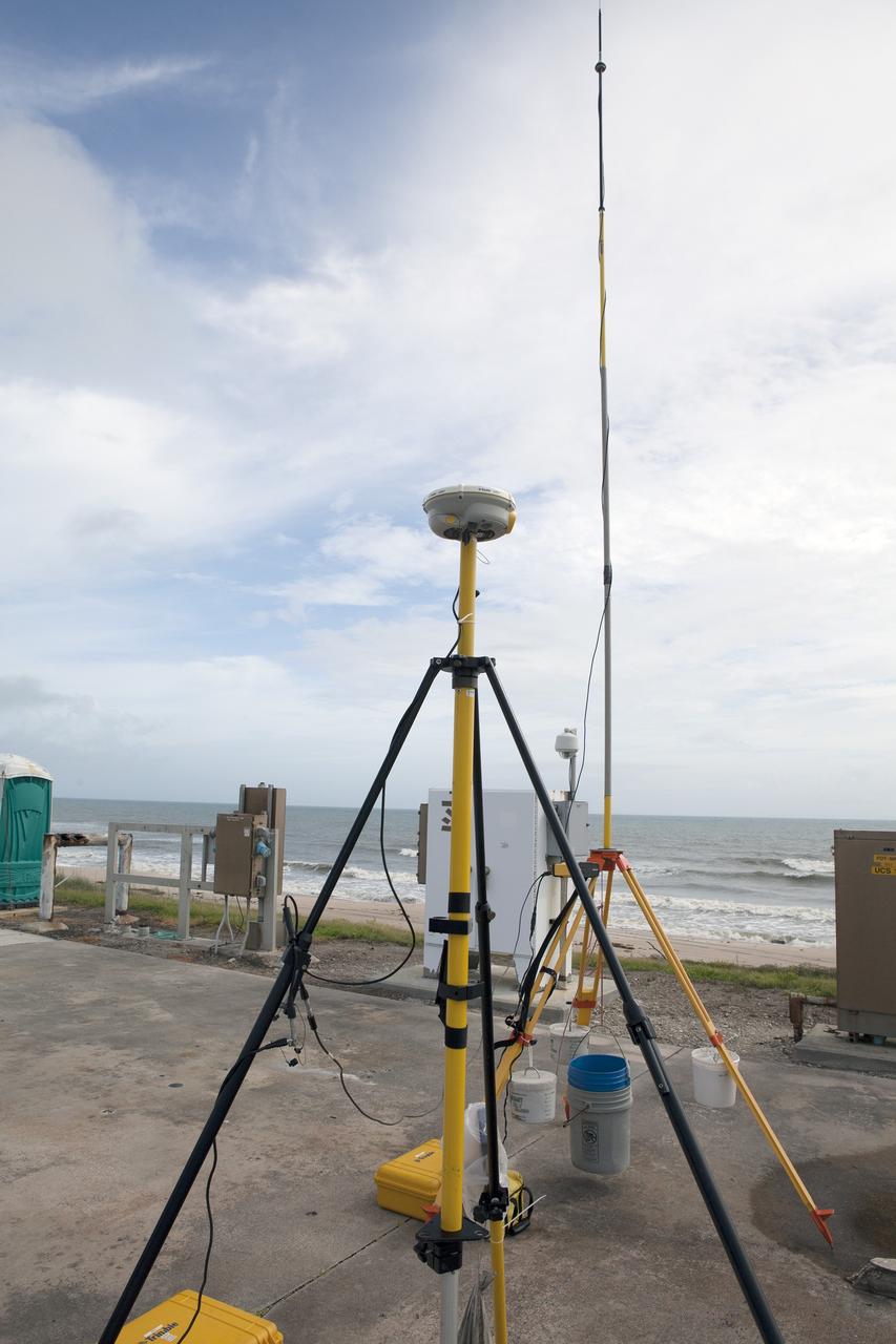 CAPE CANAVERAL, Fla. -- At the Kennedy Space Center in Florida, the sand dunes along a 1.2 mile stretch of shoreline near Launch Pads 39A and B were restored during a six-month effort. In a joint effort with NASA, University of Florida geologists are using weather instrumentation to study the shores of the center to better understand beach erosion.      Constant pounding from tropical storms, such as Hurricane Sandy in October of 2012, other weather systems and higher than usual tides, destroyed sand dunes protecting infrastructure at the spaceport. Photo credit: NASA/Dan Casper