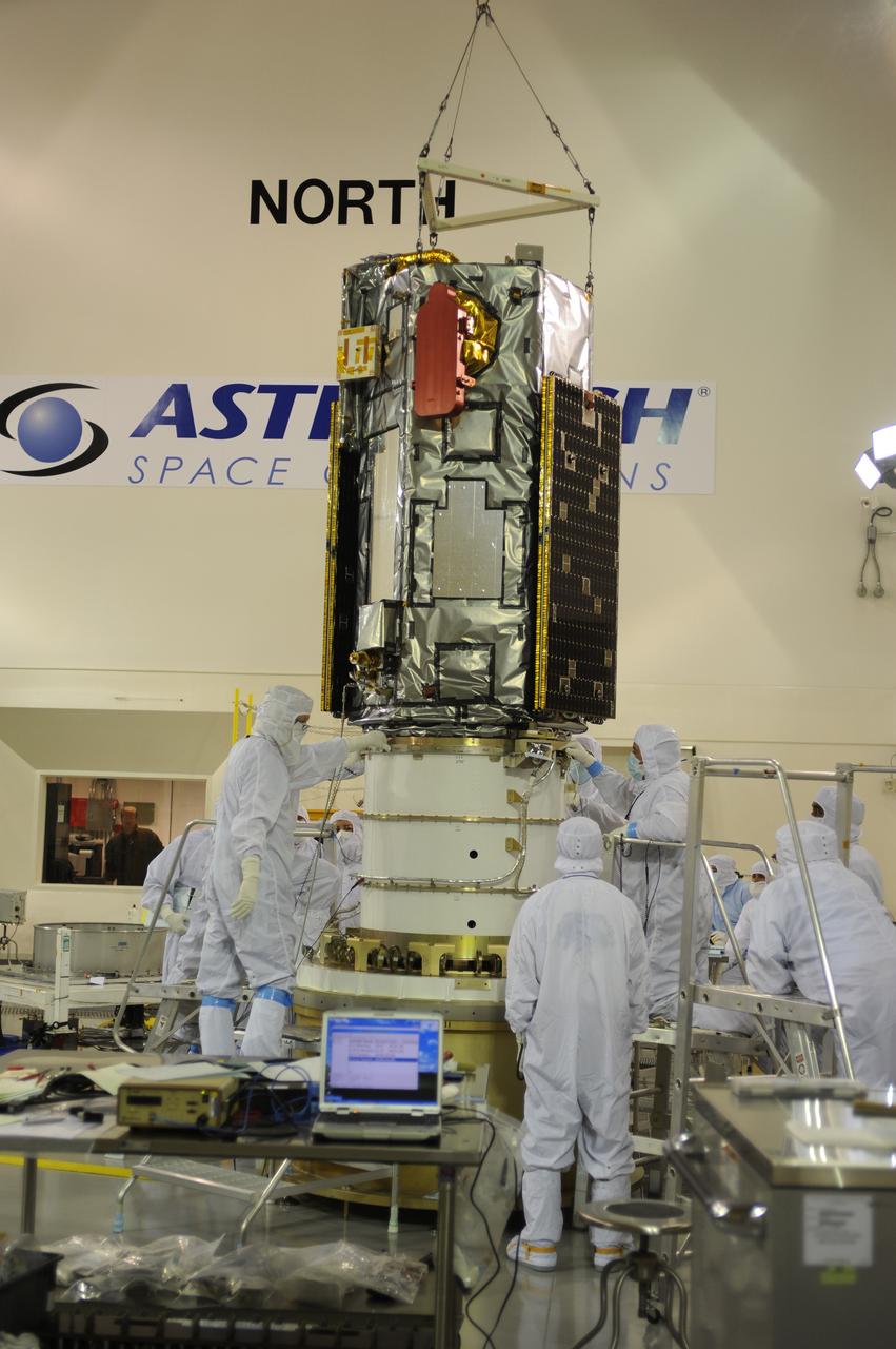 VANDENBERG AIR FORCE BASE, Calif. – Connection of NASA's Orbiting Carbon Observatory-2, or OCO-2, to the payload attach system is complete inside a clean room in the Astrotech Payload Processing Facility at Vandenberg Air Force Base in California.    Launch aboard a United Launch Alliance Delta II rocket is scheduled for July 1, 2014, from Space Launch Complex 2.  The observatory will collect precise global measurements of carbon dioxide in the Earth's atmosphere and provide scientists with a better idea of the chemical compound's impacts on climate change. Scientists will analyze this data to improve our understanding of the natural processes and human activities that regulate the abundance and distribution of this important atmospheric gas. To learn more about OCO-2, visit http://oco.jpl.nasa.gov.  Photo credit: NASA/U. S. Air Force 30th Space Wing