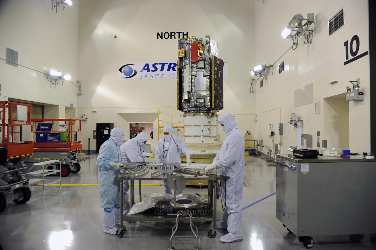 VANDENBERG AIR FORCE BASE, Calif. – Technicians in the Astrotech Payload Processing Facility on Vandenberg Air Force Base in California make final preparations to transport NASA's Orbiting Carbon Observatory-2, or OCO-2, to Space Launch Complex 2 for enclosure in the Delta II payload fairing.    Launch aboard a United Launch Alliance Delta II rocket is scheduled for 5:56 a.m. EDT on July 1.  OCO-2 is NASA’s first mission dedicated to studying atmospheric carbon dioxide, the leading human-produced greenhouse gas driving changes in Earth’s climate. OCO-2 will provide a new tool for understanding the human and natural sources of carbon dioxide emissions and the natural "sinks" that absorb carbon dioxide and help control its buildup. The observatory will measure the global geographic distribution of these sources and sinks and study their changes over time. To learn more about OCO-2, visit http://oco.jpl.nasa.gov.  Photo credit: NASA/30th Space Wing, U.S. Air Force