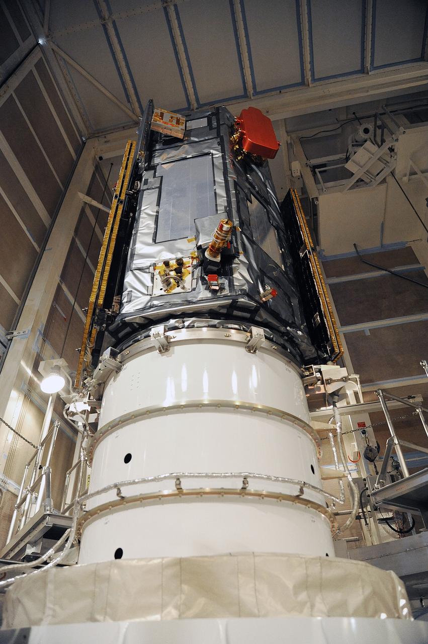 VANDENBERG AIR FORCE BASE, Calif. – Preparations are underway to encapsulate NASA's Orbiting Carbon Observatory-2, or OCO-2, into the Delta II payload fairing in the mobile service tower at Space Launch Complex 2 on Vandenberg Air Force Base in California.    The fairing will protect OCO-2 during launch aboard a United Launch Alliance Delta II rocket, scheduled for 5:56 a.m. EDT on July 1.  OCO-2 is NASA’s first mission dedicated to studying atmospheric carbon dioxide, the leading human-produced greenhouse gas driving changes in Earth’s climate. OCO-2 will provide a new tool for understanding the human and natural sources of carbon dioxide emissions and the natural "sinks" that absorb carbon dioxide and help control its buildup. The observatory will measure the global geographic distribution of these sources and sinks and study their changes over time. To learn more about OCO-2, visit http://oco.jpl.nasa.gov.  Photo credit: NASA/30th Space Wing, U.S. Air Force