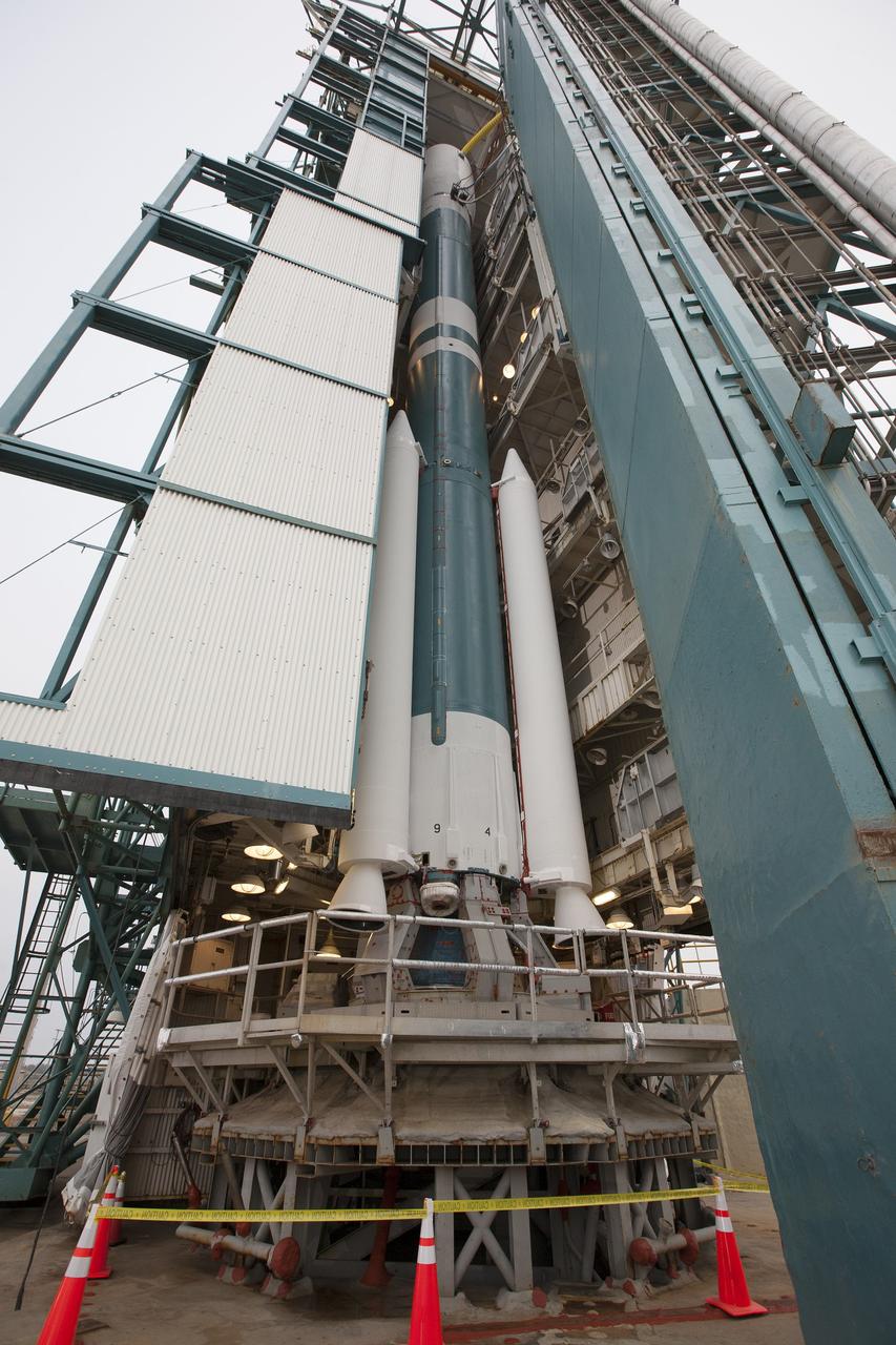 VANDENBERG AIR FORCE BASE, Calif. – The mobile service tower on Space Launch Complex 2 at Vandenberg Air Force Base in California begins to roll back from the United Launch Alliance Delta II rocket with NASA's Orbiting Carbon Observatory-2, or OCO-2, aboard.    Launch is scheduled for 5:56 a.m. EDT on July 1. OCO-2 is NASA’s first mission dedicated to studying atmospheric carbon dioxide, the leading human-produced greenhouse gas driving changes in Earth’s climate. OCO-2 will provide a new tool for understanding the human and natural sources of carbon dioxide emissions and the natural "sinks" that absorb carbon dioxide and help control its buildup. The observatory will measure the global geographic distribution of these sources and sinks and study their changes over time. To learn more about OCO-2, visit http://www.nasa.gov/oco2.  Photo credit: NASA/Kim Shiflett