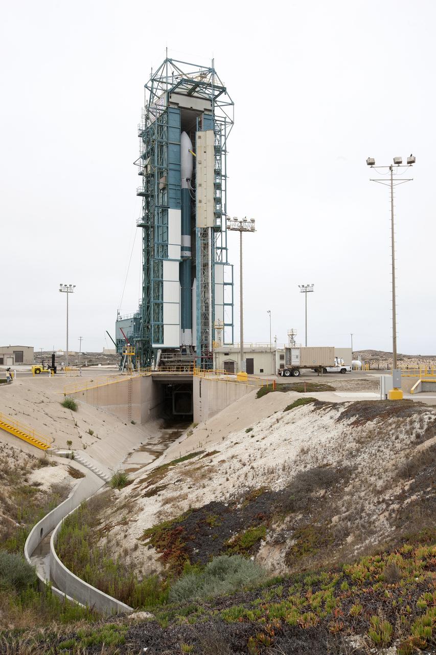 VANDENBERG AIR FORCE BASE, Calif. – Preparations are underway to roll the mobile service tower away from the United Launch Alliance Delta II rocket carrying NASA's Orbiting Carbon Observatory-2, or OCO-2, at Space Launch Complex 2 on Vandenberg Air Force Base in California.    Launch of OCO-2 is scheduled for 5:56 a.m. EDT on July 2 following the repair of the pad's water suppression system, which failed on the first launch attempt July 1. OCO-2 is NASA’s first mission dedicated to studying atmospheric carbon dioxide, the leading human-produced greenhouse gas driving changes in Earth’s climate. OCO-2 will provide a new tool for understanding the human and natural sources of carbon dioxide emissions and the natural "sinks" that absorb carbon dioxide and help control its buildup. The observatory will measure the global geographic distribution of these sources and sinks and study their changes over time. To learn more about OCO-2, visit http://www.nasa.gov/oco2.  Photo credit: NASA/Kim Shiflett