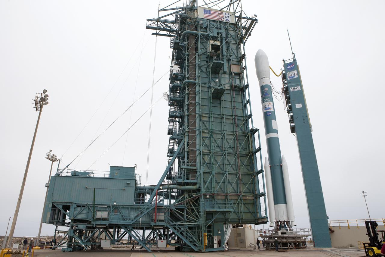 VANDENBERG AIR FORCE BASE, Calif. – The mobile service tower on Space Launch Complex 2 at Vandenberg Air Force Base in California rolls away from the United Launch Alliance Delta II rocket carrying NASA's Orbiting Carbon Observatory-2, or OCO-2.    Launch of OCO-2 is scheduled for 5:56 a.m. EDT on July 2 following the repair of the pad's water suppression system, which failed on the first launch attempt July 1. OCO-2 is NASA’s first mission dedicated to studying atmospheric carbon dioxide, the leading human-produced greenhouse gas driving changes in Earth’s climate. OCO-2 will provide a new tool for understanding the human and natural sources of carbon dioxide emissions and the natural "sinks" that absorb carbon dioxide and help control its buildup. The observatory will measure the global geographic distribution of these sources and sinks and study their changes over time. To learn more about OCO-2, visit http://www.nasa.gov/oco2.  Photo credit: NASA/Kim Shiflett
