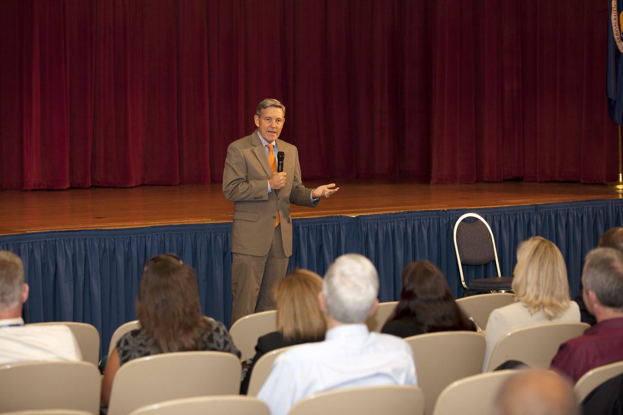 CAPE CANAVERAL, Fla. -- In the KSC Training Auditorium at NASA's Kennedy Space Center in Florida, Center Director Robert Cabana makes the opening remarks at a special event marking the 50th anniversary of the Civil Rights Act of 1964.    Dr. Mary Frances Berry, an award-winning civil rights activist and former member of the U.S. Commission on Civil Rights, was the guest speaker. The event was presented by Kennedy's Office of Diversity and Equal Opportunity. For more information on Kennedy Space Center, visit http://www.nasa.gov/kennedy. Photo credit: NASA/Kim Shiflett