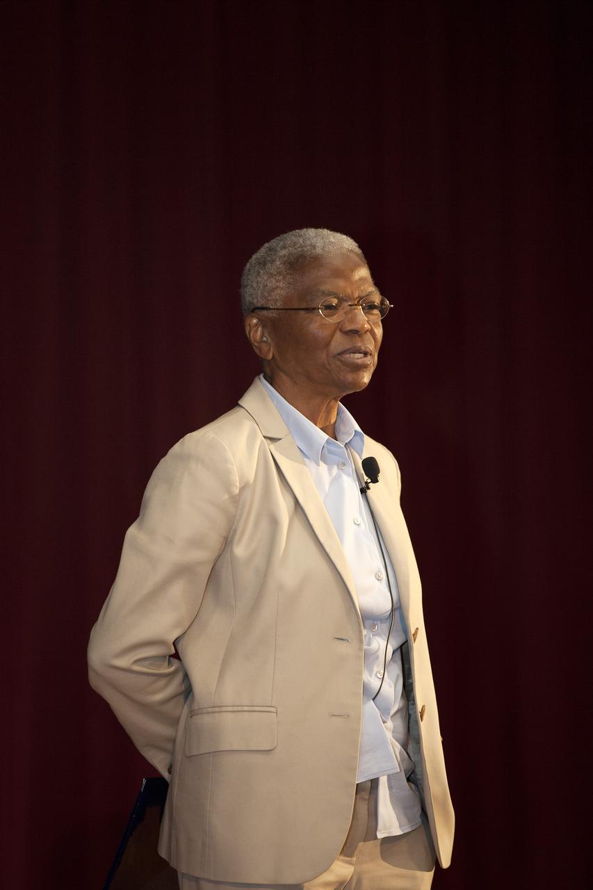 CAPE CANAVERAL, Fla. -- In the KSC Training Auditorium at NASA's Kennedy Space Center in Florida, Dr. Mary Frances Berry relates her personal experiences in the fight for civil liberties to employees gathered for a special event marking the 50th anniversary of the Civil Rights Act of 1964.    Berry served as the assistant secretary for education in the U.S. Department of Health, Education and Welfare HEW between 1977 and 1980. From 1980 to 2004, she was a member of the U.S. Commission on Civil Rights, serving as chair from 1993 to 2004. Among Berry's many honors are the NAACP's Roy Wilkins Award, the Rosa Parks Award of the Southern Christian Leadership Conference, and the Ebony Magazine Black Achievement Award. She is one of 75 women featured in the book "I Dream a World: Portraits of Black Women Who Changed America." Sienna College Research Institute and the Women's Hall of Fame also designated her one of "America's Women of the Century."  The event was presented by Kennedy's Office of Diversity and Equal Opportunity. For more information about Kennedy Space Center, visit http://www.nasa.gov/kennedy. Photo credit: NASA/Kim Shiflett