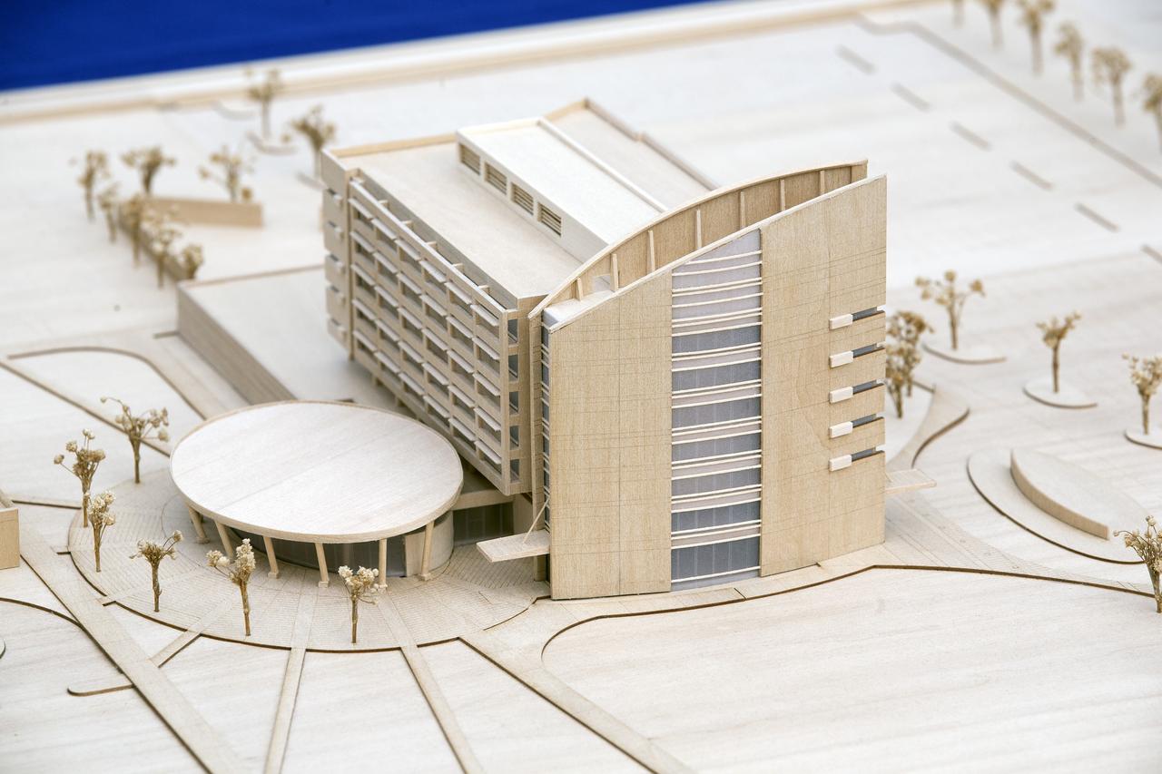 CAPE CANAVERAL, Fla. – Groundbreaking for the new Central Campus will take place in the Industrial Area at NASA's Kennedy Space Center in Florida. A scale model of the new facility and landscaping is on display for the ceremony.    Kennedy is transforming into a multi-user, 21st century spaceport supporting both commercial and government users and operations. Central Campus Phase I includes construction of a new Headquarters Building as one of the major components of the strategy. The new Headquarters Building will be a seven-story, 200,000-square-foot facility that will house about 500 NASA civil service and contractor employees. Photo credit: NASA/Kim Shiflett