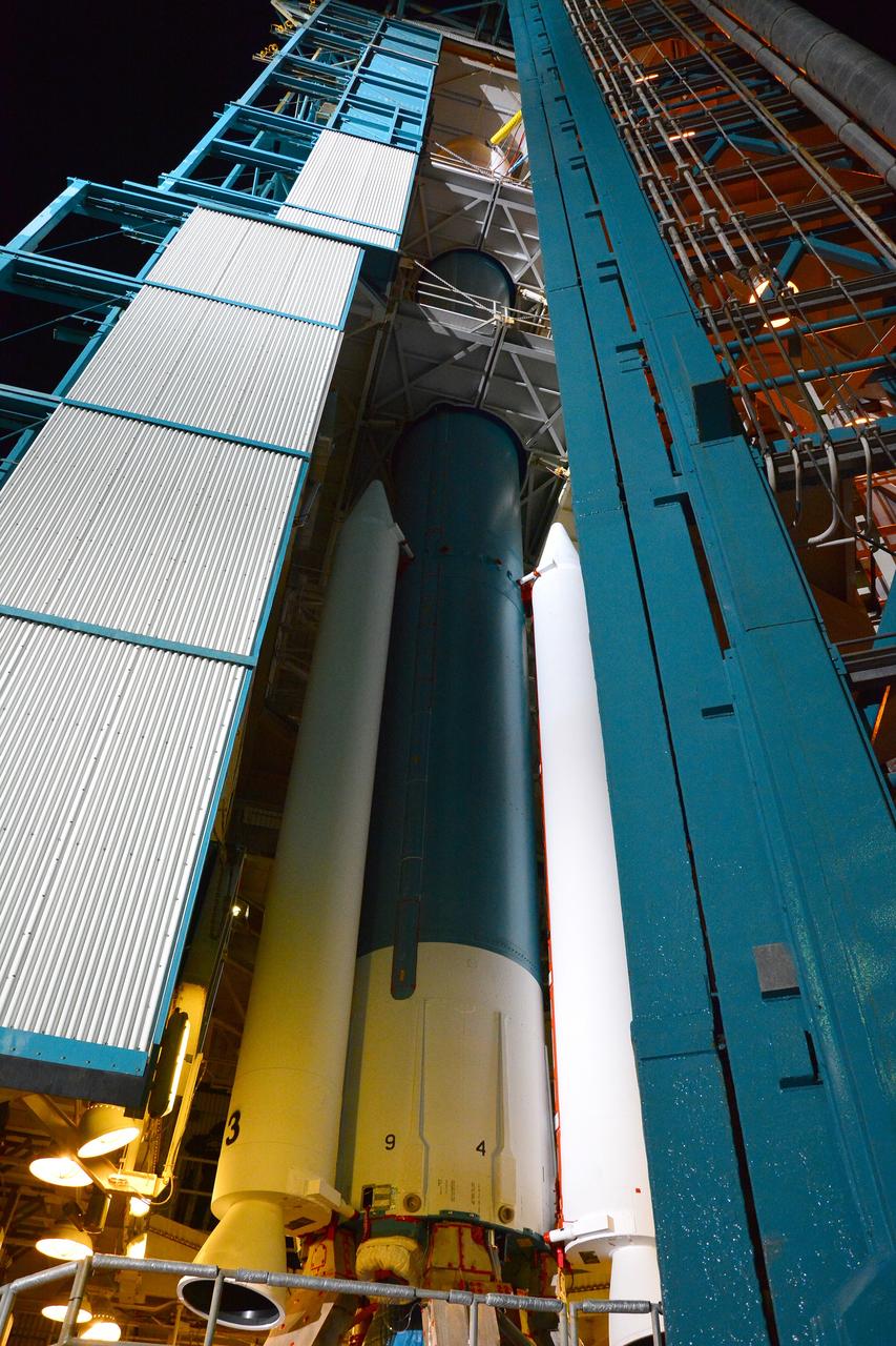 VANDENBERG AIR FORCE BASE, Calif. – The launch gantry is rolled back to reveal the United Launch Alliance Delta II rocket with the Soil Moisture Active Passive, or SMAP, satellite aboard, at Space Launch Complex 2 on Vandenberg Air Force Base in California. SMAP is a remote sensing mission designed to measure and map the Earth's soil moisture distribution and freeze/thaw stat with unprecedented accuracy, resolution and coverage. SMAP will provide global measurements of soil moisture and its freeze/thaw state. These measurements will be used to enhance understanding of processes that link the water, energy and carbon cycles, and to extend the capabilities of weather and climate prediction models. SMAP data also will be used to quantify net carbon flux in boreal landscapes and to develop improved flood prediction and drought monitoring capabilities. Launch is scheduled for Jan. 29, 2015. To learn more about SMAP, visit http://www.nasa.gov/smap. Photo credit: NASA/Randy Beaudoin