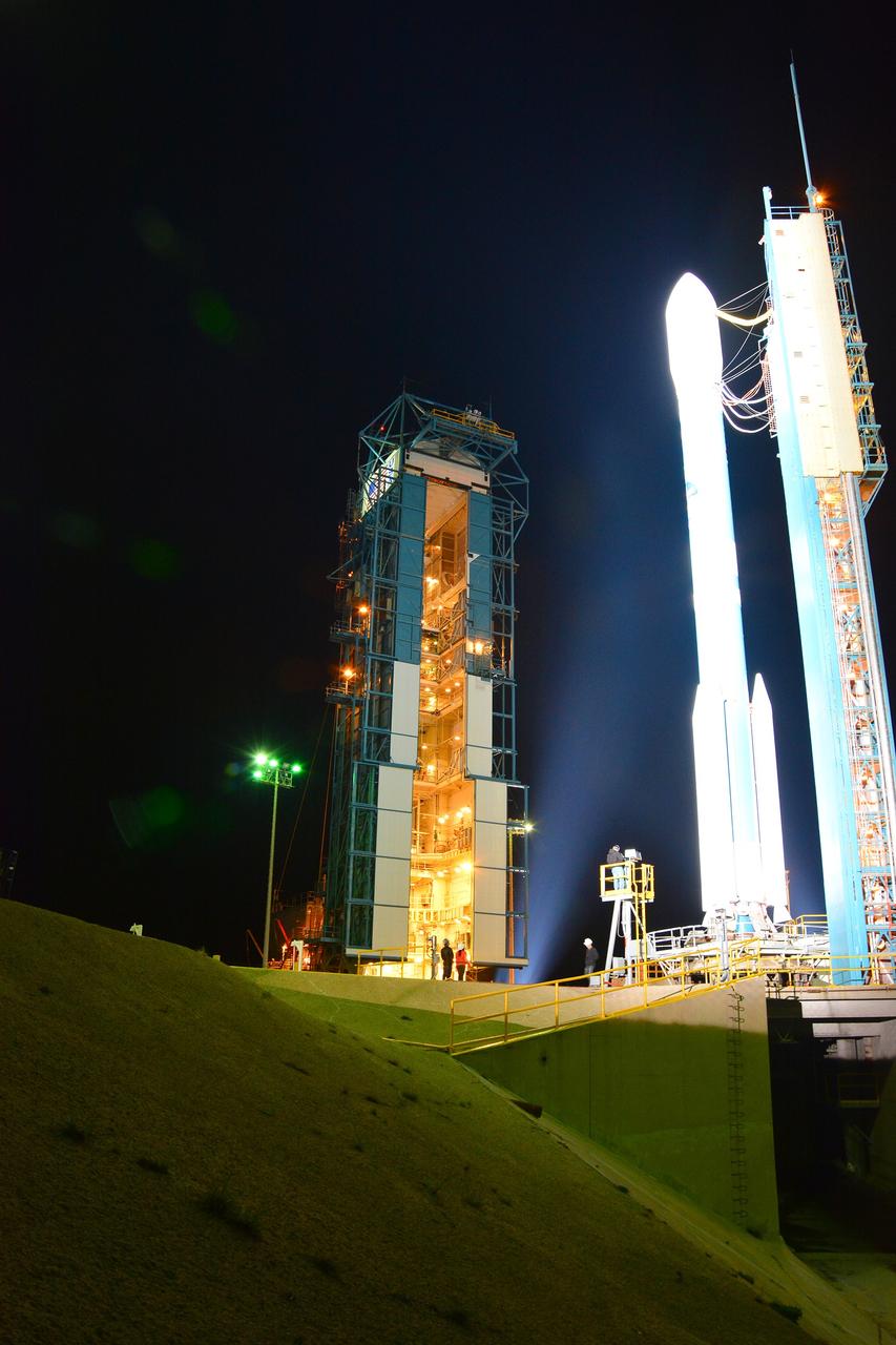 VANDENBERG AIR FORCE BASE, Calif. – The launch gantry is rolled back to reveal the United Launch Alliance Delta II rocket with the Soil Moisture Active Passive, or SMAP, satellite aboard, at Space Launch Complex 2 on Vandenberg Air Force Base in California. SMAP is a remote sensing mission designed to measure and map the Earth's soil moisture distribution and freeze/thaw stat with unprecedented accuracy, resolution and coverage. SMAP will provide global measurements of soil moisture and its freeze/thaw state. These measurements will be used to enhance understanding of processes that link the water, energy and carbon cycles, and to extend the capabilities of weather and climate prediction models. SMAP data also will be used to quantify net carbon flux in boreal landscapes and to develop improved flood prediction and drought monitoring capabilities. Launch is scheduled for Jan. 29, 2015. To learn more about SMAP, visit http://www.nasa.gov/smap. Photo credit: NASA/Randy Beaudoin