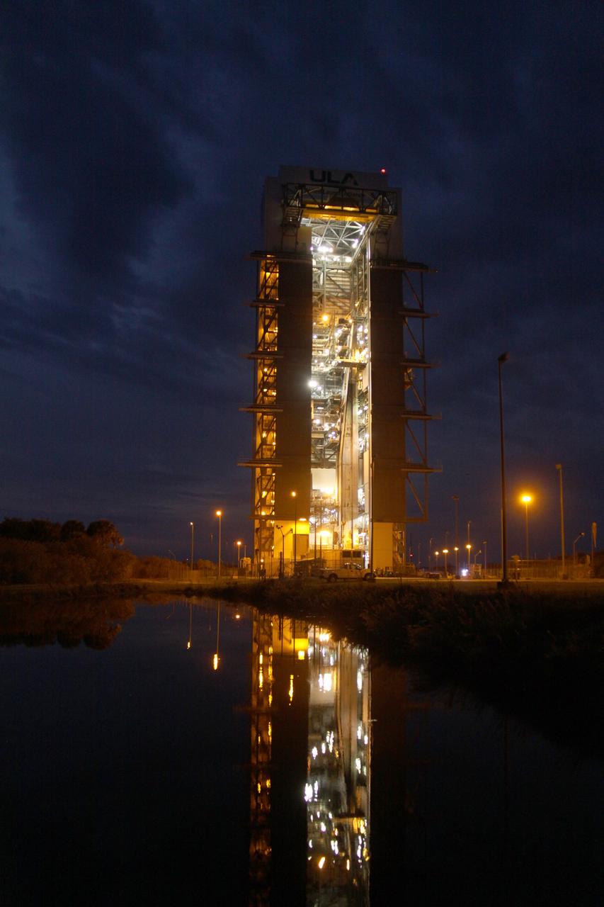 CAPE CANAVERAL, Fla. – Preparations are underway in the mobile service tower at Space Launch Complex 41 on Cape Canaveral Air Force Station in Florida for the arrival of the first stage of a United Launch Alliance Atlas V rocket from the Atlas Spaceflight Operations Center, or ASOC. The rocket will launch NASA's Magnetospheric Multiscale mission, or MMS. MMS will study the mystery of how magnetic fields around Earth connect and disconnect, explosively releasing energy via a process known a magnetic reconnection. MMS consists of four identical spacecraft that work together to provide the first three-dimensional view of this fundamental process, which occurs throughout the universe.  Launch is set for March 12. To learn more about MMS, visit http://www.nasa.gov/mms.  Photo credit: NASA/Jim Grossmann