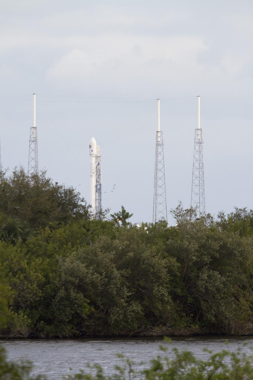 Birds fly past the SpaceX Falcon 9 rocket standing on its seaside launch pad at Space Launch Complex 40 on Cape Canaveral Air Force Station in Florida. The rocket is set to launch NOAA’s Deep Space Climate Observatory spacecraft, or DSCOVR. The mission is a partnership between NOAA, NASA and the U.S. Air Force, and will maintain the nation's real-time solar wind monitoring capabilities. To learn more about DSCOVR, visit http://www.nesdis.noaa.gov/DSCOVR. Photo credit: NASA/Ben Smegelsky