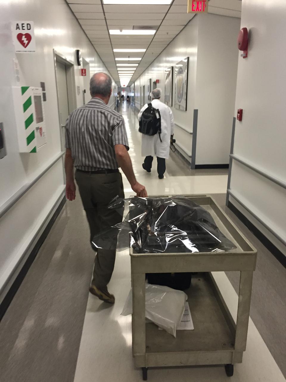 Astronaut Scott Kelly initiated VEG-01 B, the second crop of lettuce, on July, 8, 2015, and both Kelly and Astronaut Kjell Lindgren cared for the plants. The crop grew for 33 days. VEG-01 B included one set of six plant pillows planted with red romaine lettuce seeds. On Aug. 10, 2015, the crew harvested and consumed leaves from each plant. This was the first crop grown and consumed in NASA hardware. They harvested the rest of the plant tissue and froze it in the station’s Minus Eighty-Degree Laboratory Freezer for ISS (MELFI) for return to Earth for further study including microbial analysis, antioxidant capacity, mineral analysis and anthocyanin concentration. 