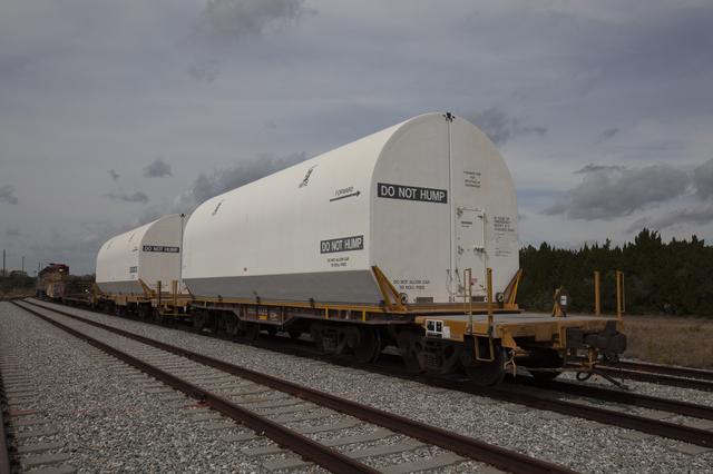 NASA image: SLS Pathfinder Segments Car Train Departure