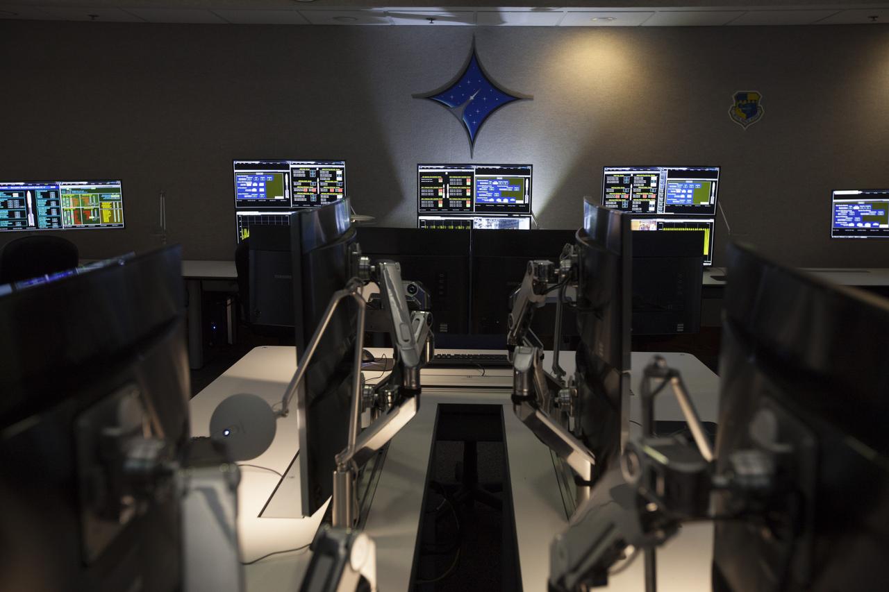 Photos of the Launch Vehicle Data Center (LVDC) in Hangar AE -  Room #2 of LVDC - showing the engineering consule upgrades.