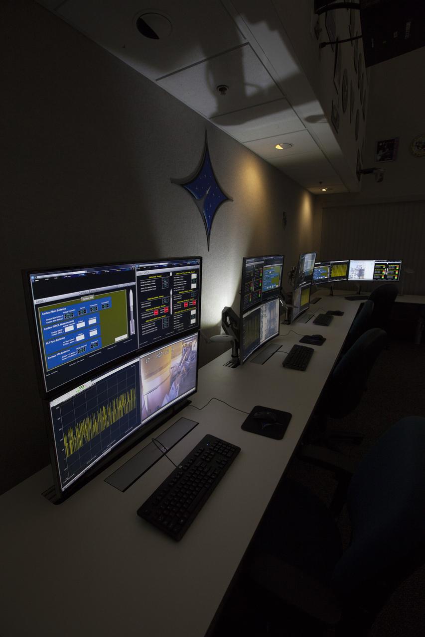 Photos of the Launch Vehicle Data Center (LVDC) in Hangar AE -  Room #2 of LVDC - showing the engineering consule upgrades.
