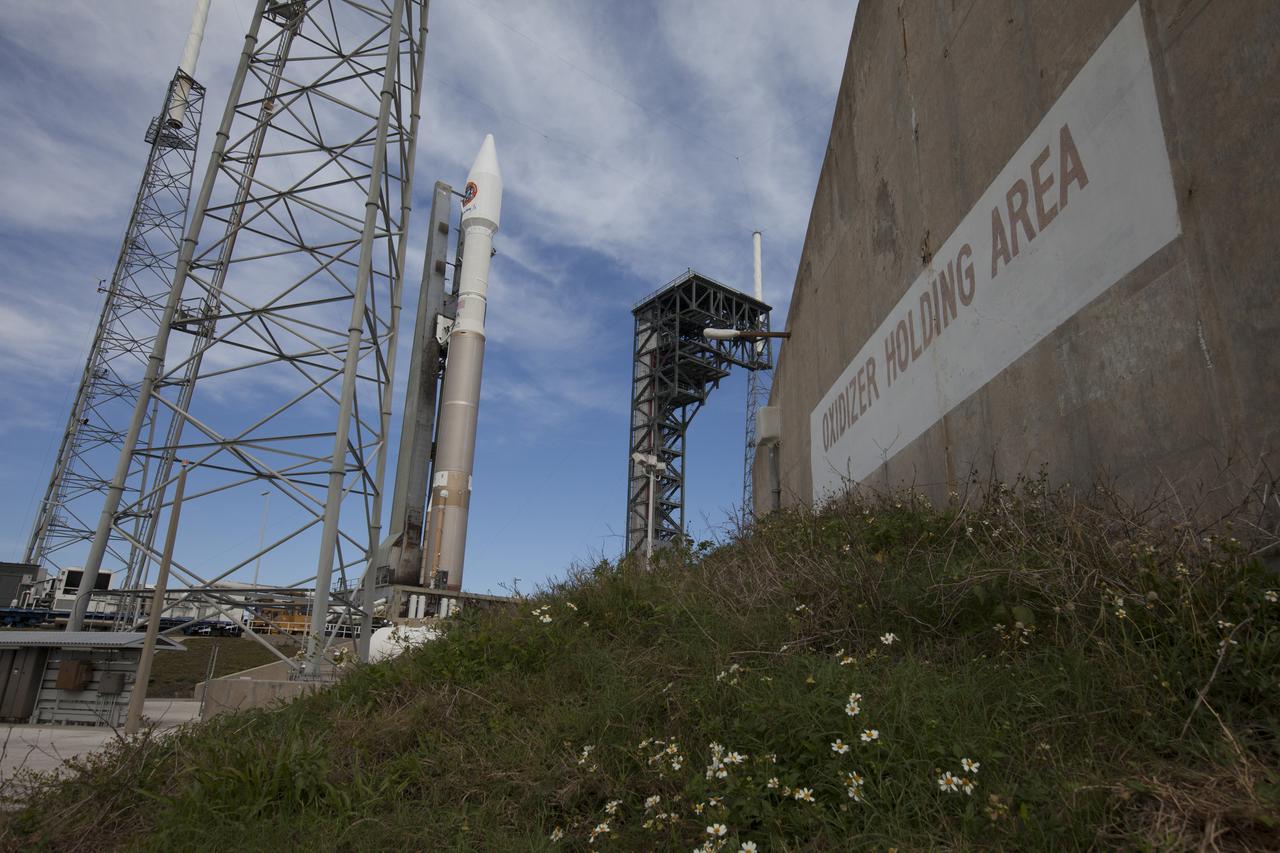 A United Launch Alliance Atlas V rocket is moved from the Vertical Integration Facility to the launch pad at Cape Canaveral Air Force Station's Space Launch Complex 41. A Cygnus spacecraft is scheduled to deliver 7,700 pounds of supplies and research experiments on the Orbital ATK CRS-6 mission to the International Space Station.
