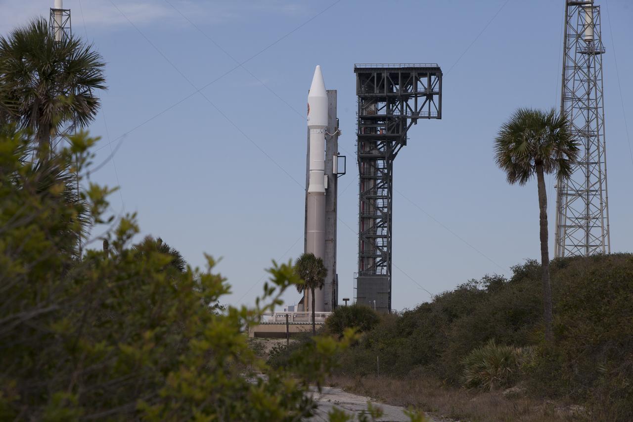 At Cape Canaveral Air Force Station's Space Launch Complex 41, a United Launch Alliance Atlas V rocket with a single-engine Centaur upper stage stands ready to boost an Orbital ATK Cygnus spacecraft on a resupply mission to the International Space Station. Science payloads include the second generation of a portable onboard printer to demonstrate three-dimensional printing, an instrument for first space-based observations of the chemical composition of meteors entering Earth’s atmosphere and an experiment to study how fires burn in microgravity.