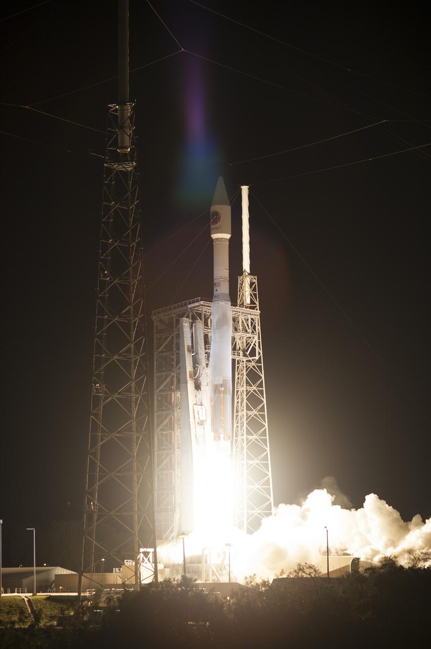 Cape Canaveral Air Force Station carrying an Orbital ATK Cygnus resupply spacecraft on a commercial resupply services mission to the International Space Station. Liftoff was at 11:05 p.m. EDT. Cygnus will deliver the second generation of a portable onboard printer to demonstrate 3-D printing, an instrument for first space-based observations of the chemical composition of meteors entering Earth’s atmosphere and an experiment to study how fires burn in microgravity.