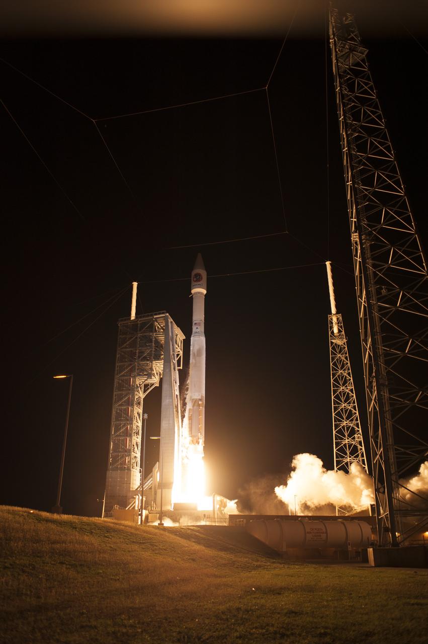 A United Launch Alliance Atlas V rocket lifts off from Space Launch Complex 41 at Cape Canaveral Air Force Station in Florida carrying an Orbital ATK Cygnus resupply spacecraft on a commercial resupply services mission to the International Space Station. Liftoff was at 11:05 p.m. EDT. Cygnus will deliver the second generation of a portable onboard printer to demonstrate 3-D printing, an instrument for first space-based observations of the chemical composition of meteors entering Earth’s atmosphere and an experiment to study how fires burn in microgravity.