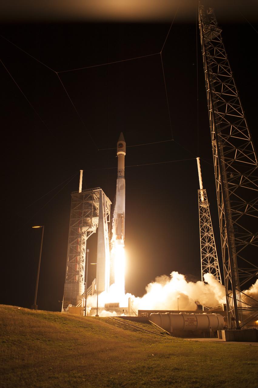A United Launch Alliance Atlas V rocket lifts off from Space Launch Complex 41 at Cape Canaveral Air Force Station in Florida carrying an Orbital ATK Cygnus resupply spacecraft on a commercial resupply services mission to the International Space Station. Liftoff was at 11:05 p.m. EDT. Cygnus will deliver the second generation of a portable onboard printer to demonstrate 3-D printing, an instrument for first space-based observations of the chemical composition of meteors entering Earth’s atmosphere and an experiment to study how fires burn in microgravity.