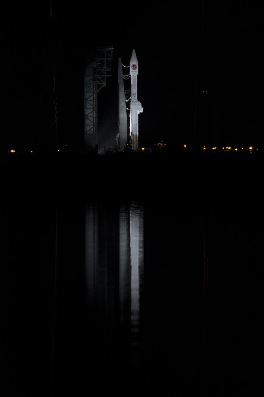 At Cape Canaveral Air Force Station's Space Launch Complex 41, a United Launch Alliance Atlas V rocket with a single-engine Centaur upper stage stands ready to boost an Orbital ATK Cygnus spacecraft on a resupply mission to the International Space Station. Science payloads include the second generation of a portable onboard printer to demonstrate three-dimensional printing, an instrument for first space-based observations of the chemical composition of meteors entering Earth’s atmosphere and an experiment to study how fires burn in microgravity.