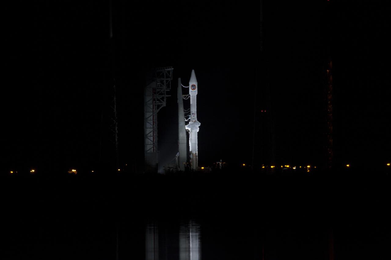 At Cape Canaveral Air Force Station's Space Launch Complex 41, a United Launch Alliance Atlas V rocket with a single-engine Centaur upper stage stands ready to boost an Orbital ATK Cygnus spacecraft on a resupply mission to the International Space Station. Science payloads include the second generation of a portable onboard printer to demonstrate three-dimensional printing, an instrument for first space-based observations of the chemical composition of meteors entering Earth’s atmosphere and an experiment to study how fires burn in microgravity.