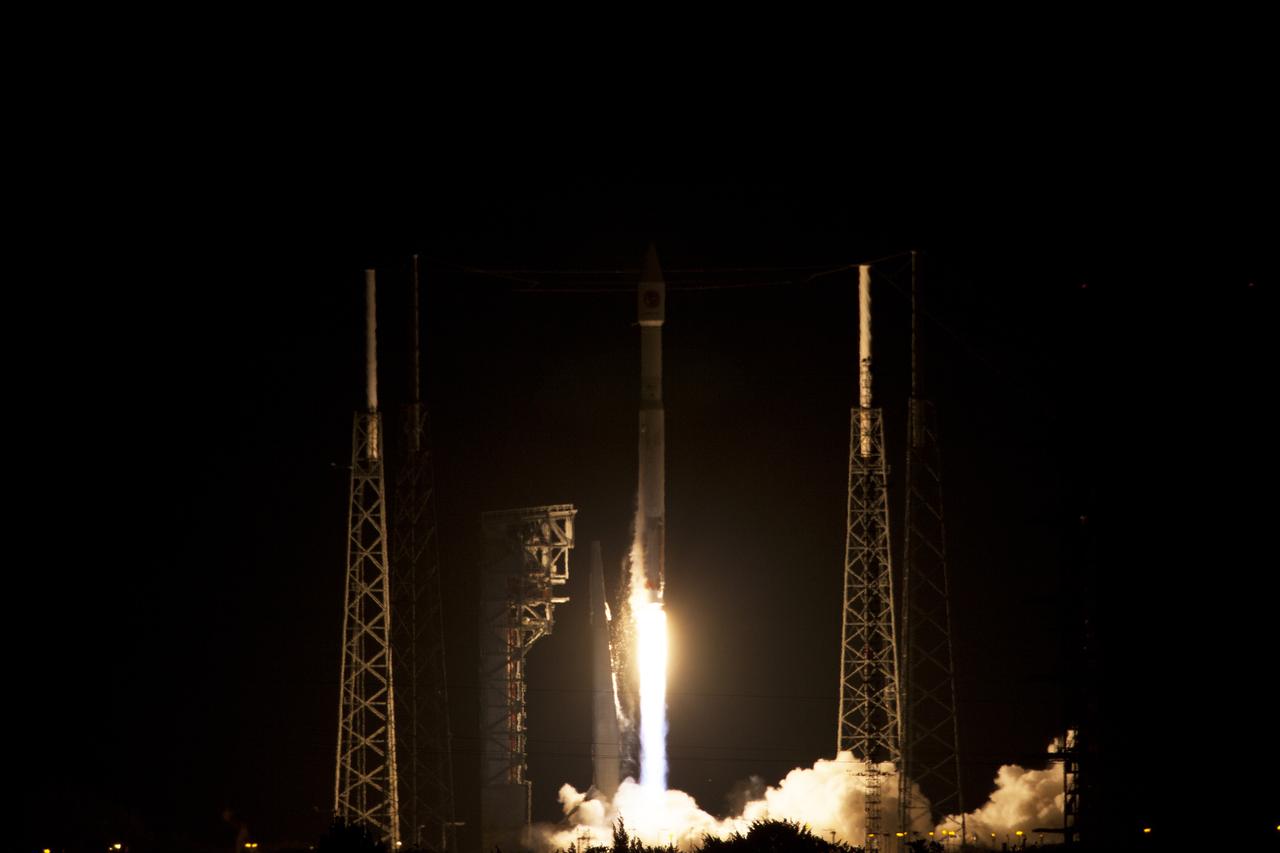 A United Launch Alliance Atlas V rocket lifts off from Space Launch Complex 41 at Cape Canaveral Air Force Station carrying an Orbital ATK Cygnus resupply spacecraft on a commercial resupply services mission to the International Space Station. Liftoff was at 11:05 p.m. EDT. Cygnus will deliver the second generation of a portable onboard printer to demonstrate 3-D printing, an instrument for first space-based observations of the chemical composition of meteors entering Earth’s atmosphere and an experiment to study how fires burn in microgravity.