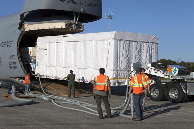 NASA image: GOES-R Arrival and Offload