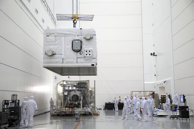 NASA image: GOES-R Uncrating and Move to Vertical