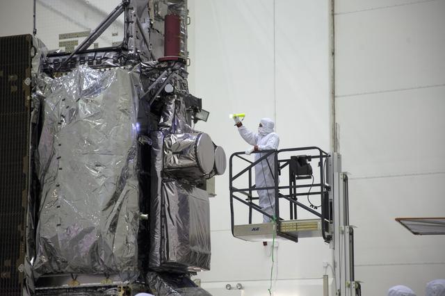 NASA image: GOES-R Uncrating and Move to Vertical