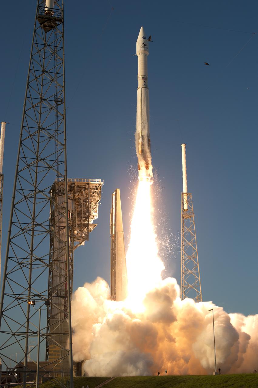 Liftoff of OSIRIS-REA United Launch Alliance Atlas V rocket lifts off from Space Launch Complex 41 at Cape Canaveral Air Force Station carrying NASA’s Origins, Spectral Interpretation, Resource Identification, Security-Regolith Explorer, or OSIRIS-REx spacecraft on the first U.S. mission to sample an asteroid, retrieve at least two ounces of surface material and return it to Earth for study. Liftoff was at 7:05 p.m. EDT. The asteroid, Bennu, may hold clues to the origin of the solar system and the source of water and organic molecules found on Earth.