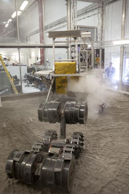 NASA image: RASSOR Demonstration in Regolith Bin