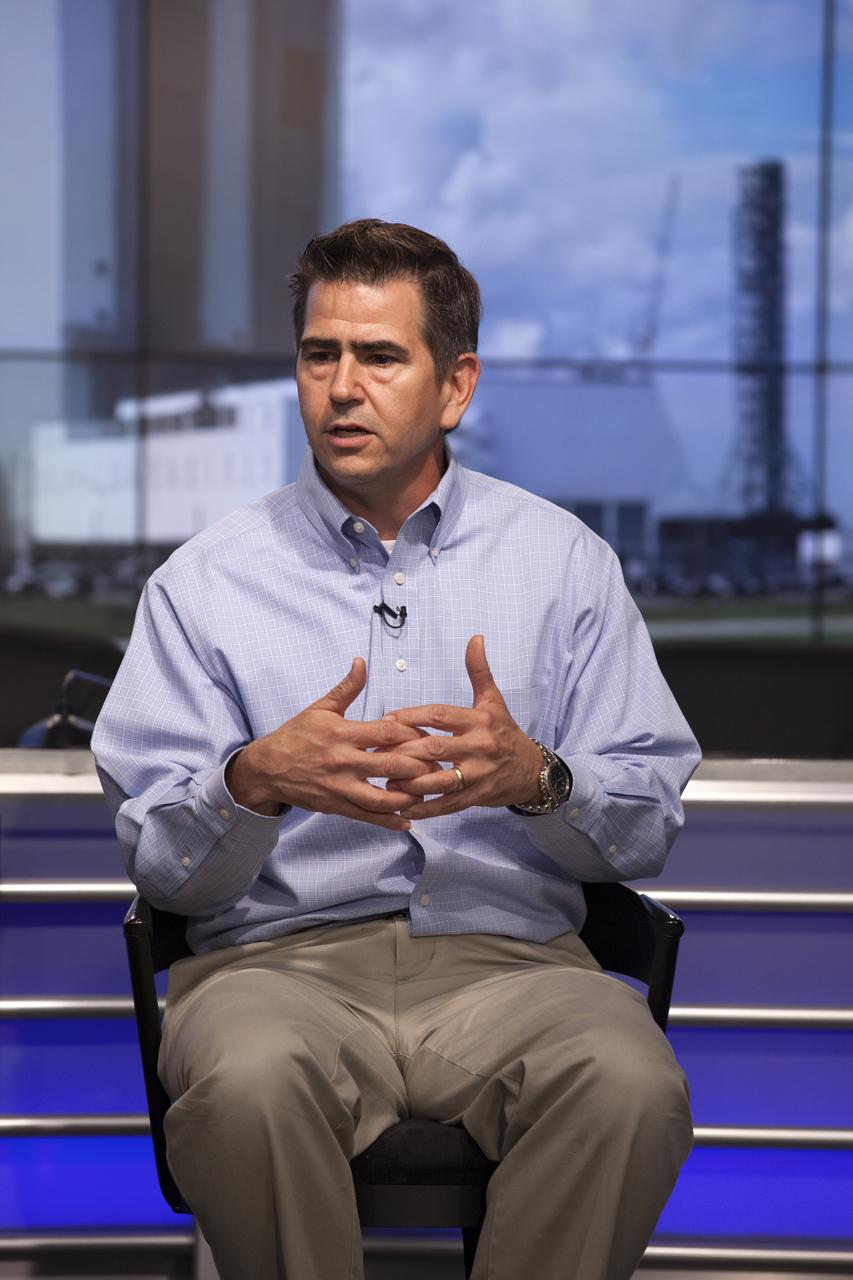 In the Press Site auditorium of NASA's Kennedy Space Center in Florida, Bob Holl, chief of the Kennedy Damage Assessment and Recovery Team speaks to the media about efforts to recover from Hurricane Matthew. Officials determined that the center received some isolated roof damage, damaged support buildings, a few downed power lines, and limited water intrusion. Beach erosion also occurred, although the storm surge was less than expected. NASA closed the center ahead of the storm’s onset and only a small team of specialists known as the Ride-out Team was on the center as the storm approached and passed.