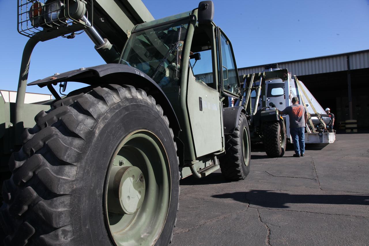 Preparations are underway to transport the test version of the Orion crew module onto the USS San Diego at Naval Base San Diego in California. NASA, Orion manufacturer Lockheed Martin and the U.S. Navy will head out to sea with the Orion test spacecraft aboard for Underway Recovery Test 5 (URT-5) in the Pacific Ocean off the coast of California. During URT-5, the team will demonstrate and evaluate the recovery processes, procedures, hardware and personnel necessary for recovery of Orion on its return from a deep space mission. Orion is the exploration spacecraft designed to carry astronauts to destinations not yet explored by humans, including an asteroid and NASA Journey to Mars. It will have emergency abort capability, sustain the crew during space travel and provide safe re-entry from deep space return velocities. Orion is scheduled to launch atop NASA’s Space Launch System rocket in 2018. For more information, visit http://www.nasa.gov/orion. 