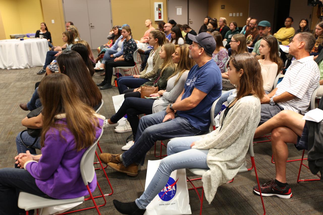 NASA’s Ground Systems Development and Operations Program (GSDO) participates in a “Be Wise” program at the Reuben H. Fleet Science Center in San Diego, California. Participants listen to a presentation by engineers from the agency’s Kennedy Space Center in Florida. GSDO participated in several outreach events to students and the general public before the start of the Orion Underway Recovery Test 5 (URT-5) using a test version of the Orion crew module in the Pacific Ocean. URT-5 will allow NASA and the U.S. Navy to demonstrate and evaluate the recovery processes, procedures, hardware and personnel necessary for recovery of the Orion crew module on its return from a deep space mission. Orion is the exploration spacecraft designed to carry astronauts to destinations not yet explored by humans, including an asteroid and NASA’s Journey to Mars. It will have emergency abort capability, sustain the crew during space travel and provide safe re-entry from deep space return velocities. Orion is scheduled to launch atop NASA’s Space Launch System rocket in 2018. For more information, visit http://www.nasa.gov/orion. 