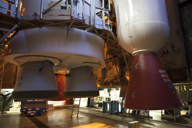 NASA image: GOES-R Atlas V Solid Rocket Motor (SRM) Lift and Mate