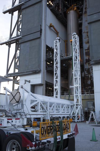 NASA image: GOES-R Atlas V Solid Rocket Motor (SRM) Lift and Mate