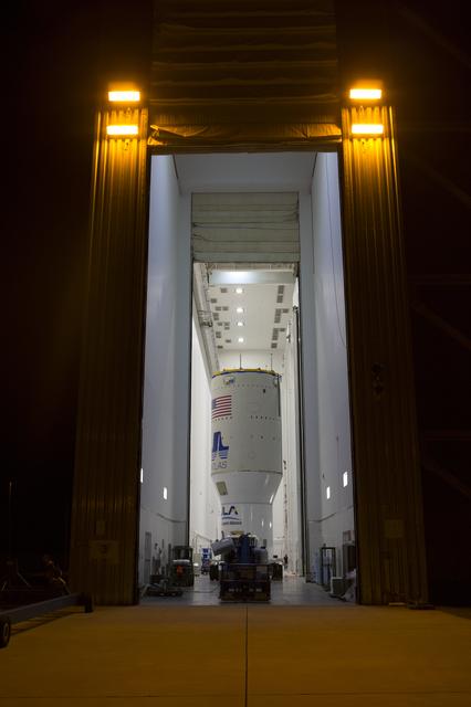 NASA image: GOES-R Atlas V Centaur Transport from DOCC to VIF at Pad 41