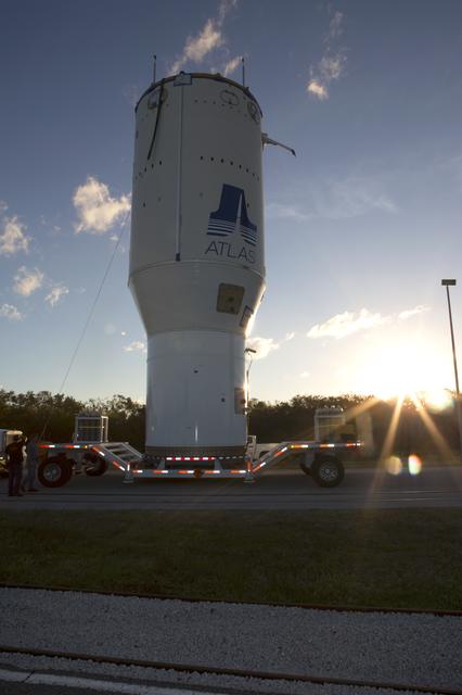 NASA image: GOES-R Atlas V Centaur Transport from DOCC to VIF at Pad 41
