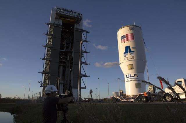 NASA image: GOES-R Atlas V Centaur Transport from DOCC to VIF at Pad 41