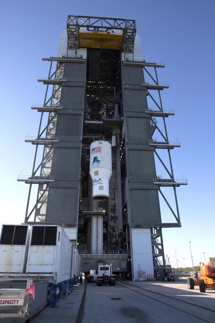 NASA image: GOES-R Atlas V Centaur Lift and Mate