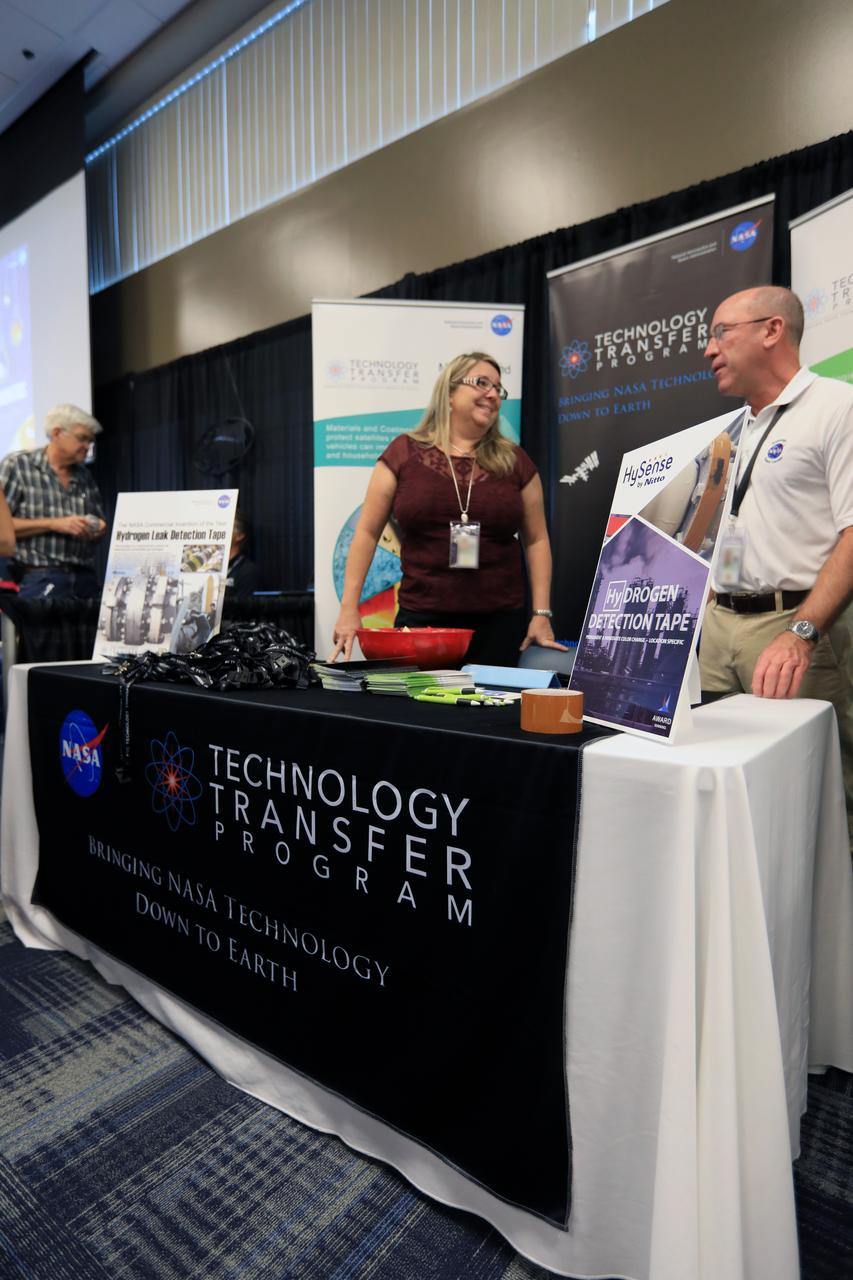 Visitors were recently given an opportunity to stop by a NASA booth in the Space Station Processing Facility conference center at NASA's Kennedy Space Center during the 2016 Innovation Expo. Now in its fifth year, the purpose of the Innovation Expo is to help foster innovation and creativity among Kennedy employees who are encouraged to look for ways to do their work better and to propose concepts for tackling future mission needs.