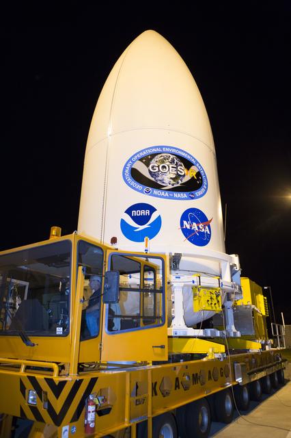 GOES-R Transport from Astrotech to VIF at Pad 41