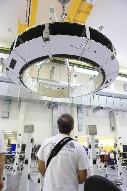 NASA image: Orion EM-1 Crew Module Adapter Lift & Move to Stand