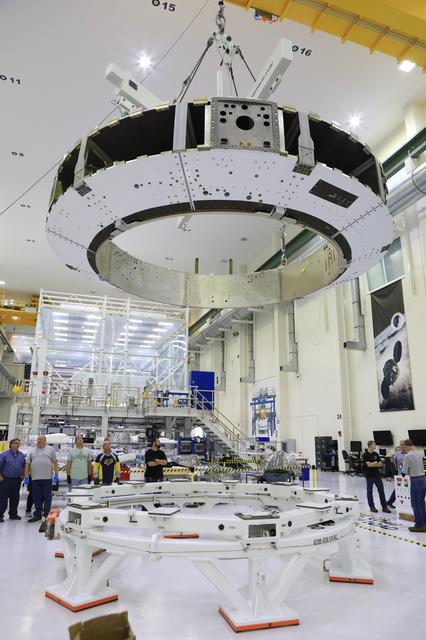 NASA image: Orion EM-1 Crew Module Adapter Lift & Move to Stand